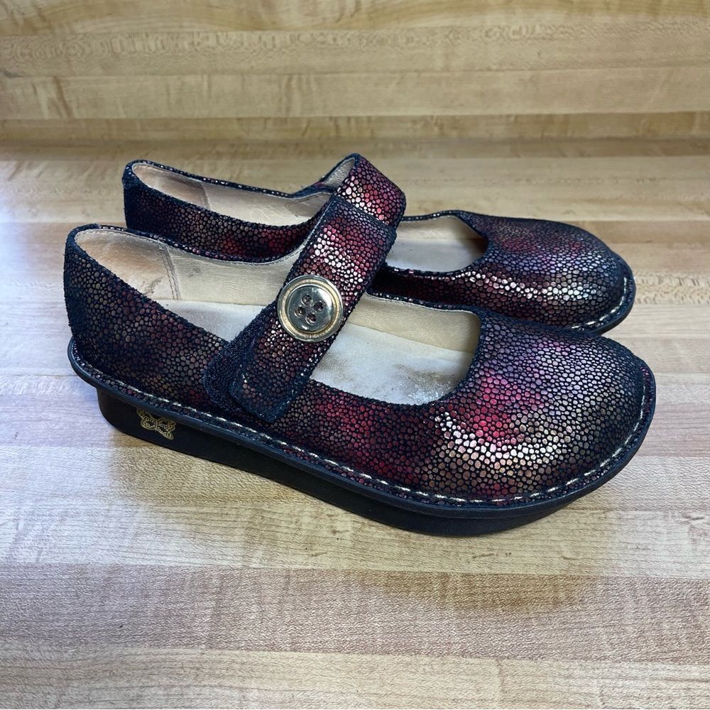 ALEGRIA PAL-232 Womens Size 37 Reflect Leather Maryjane Slip Resistant Clog